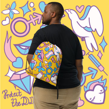 Trans Love Drawstring Bag